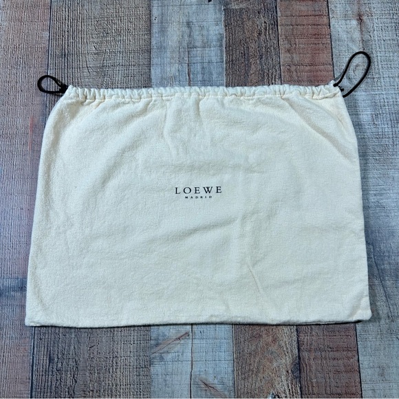 Loewe Designer Drawstring Dust Bag Beige Logo Storage Pouch 14x19 for Purse Bag - Picture 3 of 3